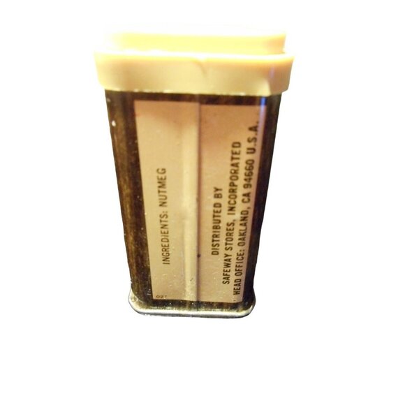 Vintage Safeway Crown Colony Ground Nutmeg Spice Tin Estate Find - Picture 2 of 6